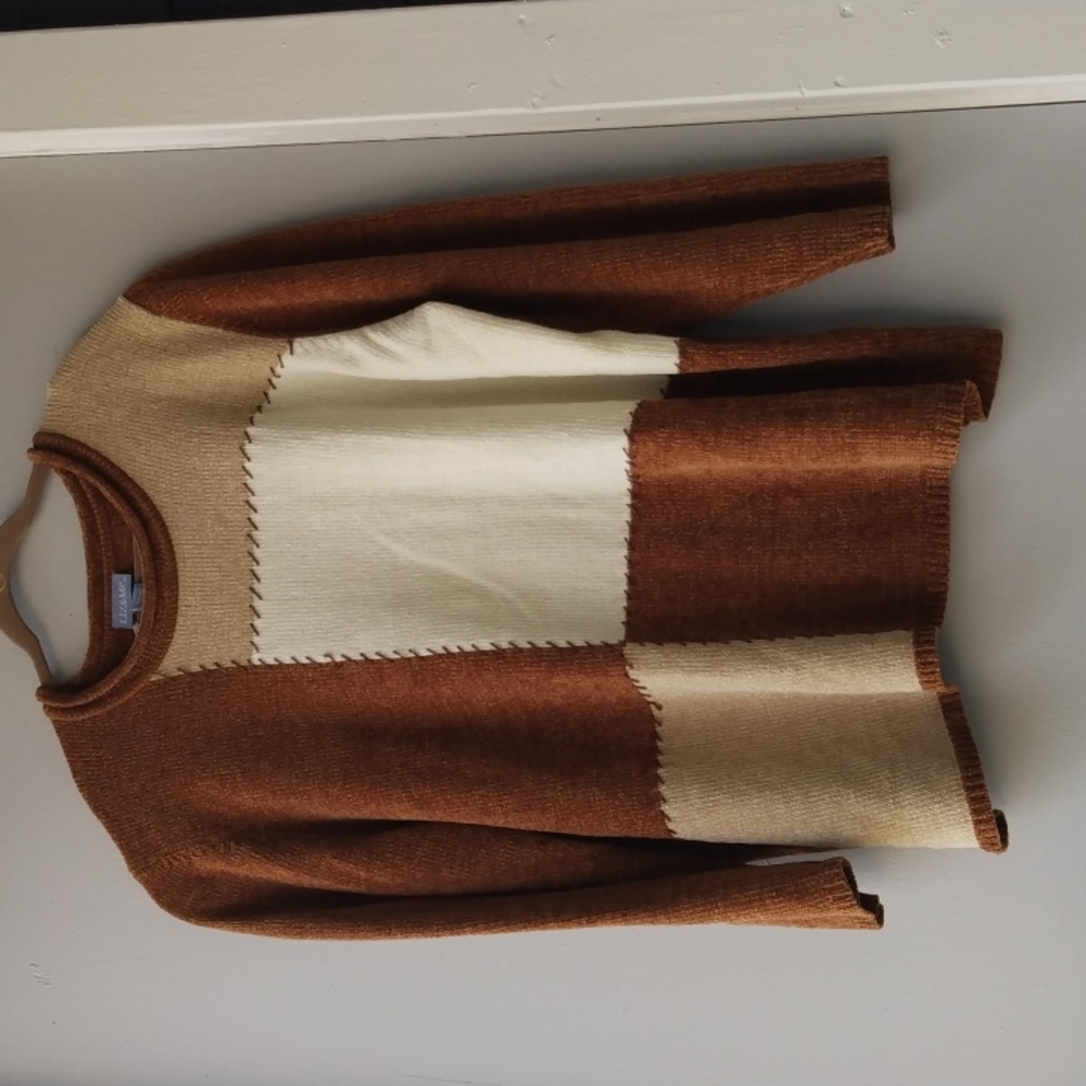LIZ & Me Womens Plus color block sweater Sz 3X